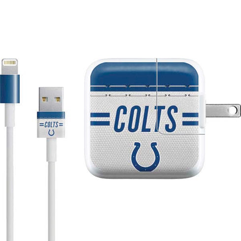 NFL Indianapolis Colts White Striped iPad Charger (10W USB) Skin