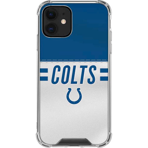 NFL Indianapolis Colts White Striped iPhone 12 Clear Case