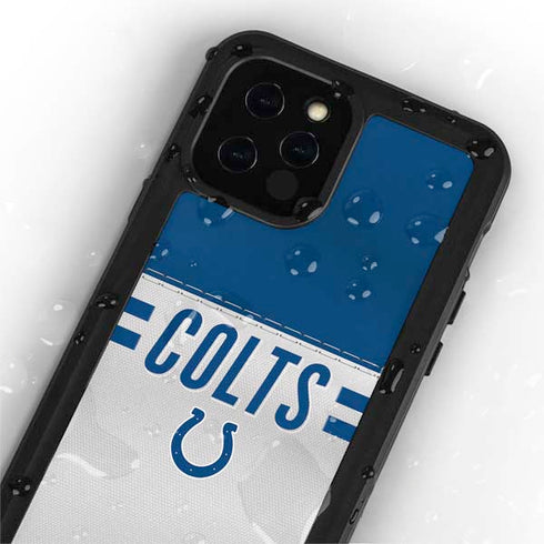 NFL Indianapolis Colts White Striped iPhone 12 Pro Waterproof Case