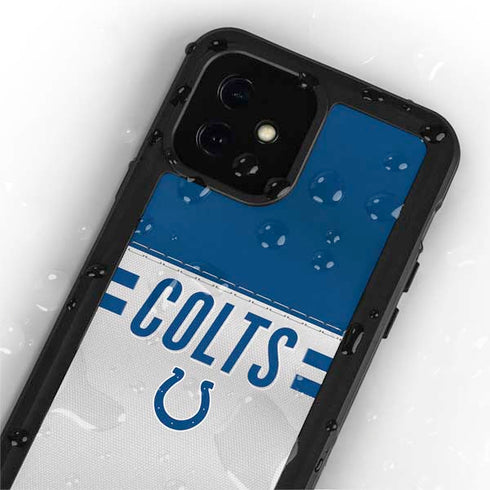 NFL Indianapolis Colts White Striped iPhone 12 Waterproof Case