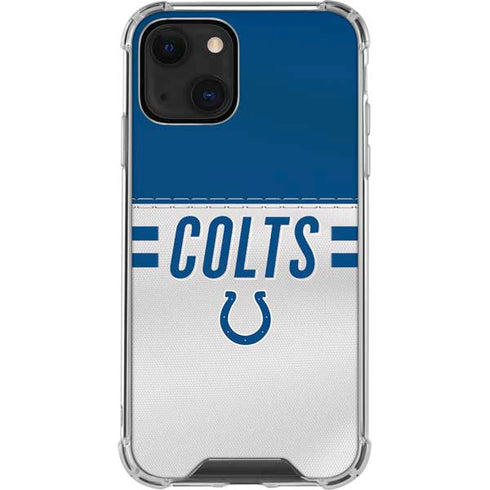 NFL Indianapolis Colts White Striped iPhone 13 Mini Clear Case