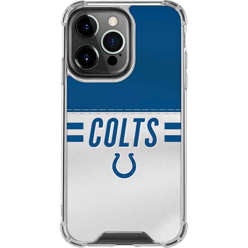 NFL Indianapolis Colts White Striped iPhone 13 Pro Clear Case