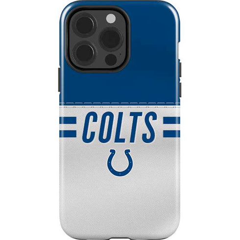 NFL Indianapolis Colts White Striped iPhone 14 Pro Impact Case
