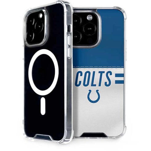 NFL Indianapolis Colts White Striped iPhone 15 Pro MagSafe Case