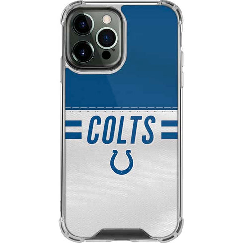 NFL Indianapolis Colts White Striped iPhone 14 Pro Max Clear Case