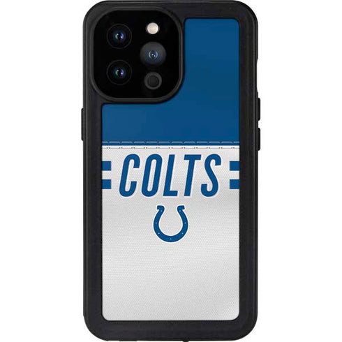 NFL Indianapolis Colts White Striped iPhone 14 Pro Max Waterproof Case