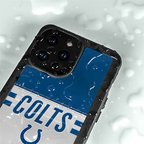 NFL Indianapolis Colts White Striped iPhone 14 Pro Max Waterproof Case