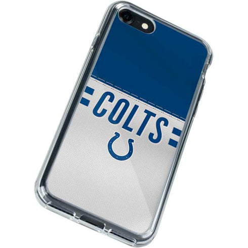 NFL Indianapolis Colts White Striped iPhone SE (2nd & 3rd Gen) Clear Case