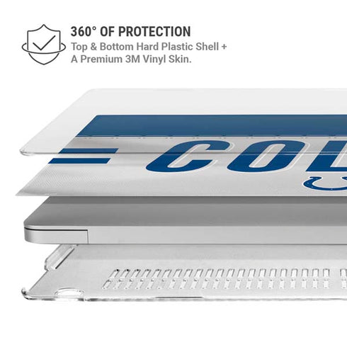 NFL Indianapolis Colts White Striped MacBook Air 15in (2023-2025) Case plus Skin