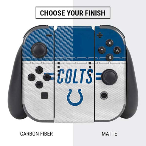 NFL Indianapolis Colts White Striped Nintendo Switch Bundle Skin