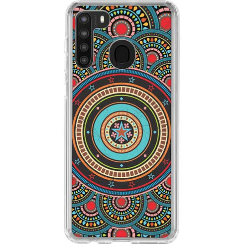 Infinite Circle Colored Galaxy A21 Clear Case