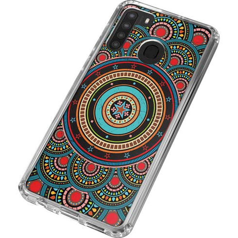 Infinite Circle Colored Galaxy A21 Clear Case