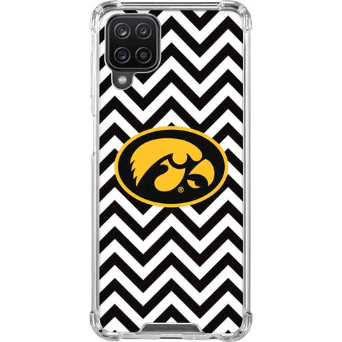 University of Iowa Hawkeyes Chevron Print Galaxy A12 Clear Case