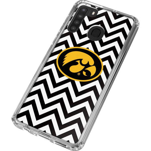University of Iowa Hawkeyes Chevron Print Galaxy A21 Clear Case