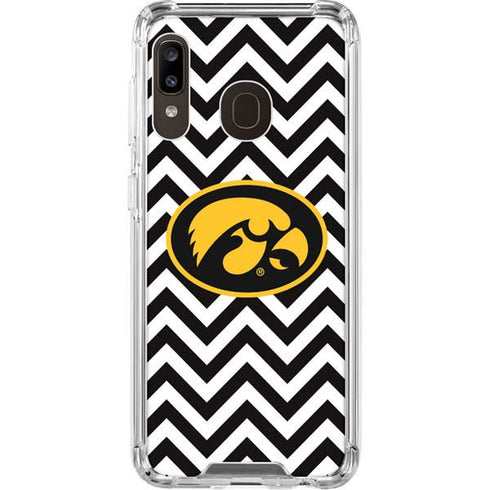 University of Iowa Hawkeyes Chevron Print Galaxy A30 Clear Case