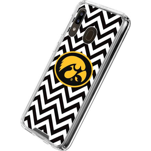 University of Iowa Hawkeyes Chevron Print Galaxy A30 Clear Case