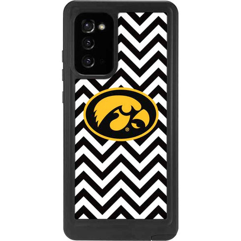 University of Iowa Hawkeyes Chevron Print Galaxy Note20 5G Waterproof Case