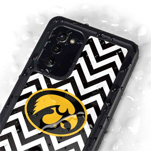 University of Iowa Hawkeyes Chevron Print Galaxy Note20 5G Waterproof Case