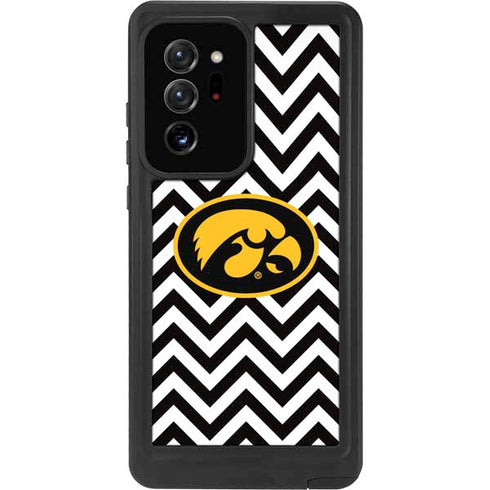 University of Iowa Hawkeyes Chevron Print Galaxy Note20 Ultra 5G Waterproof Case