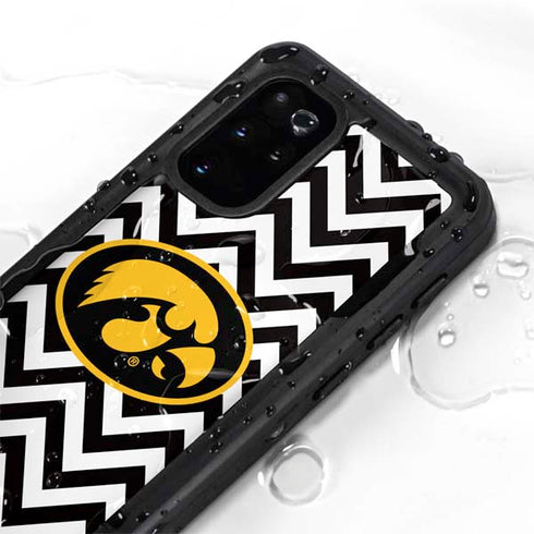 University of Iowa Hawkeyes Chevron Print Galaxy S20 Plus Waterproof Case