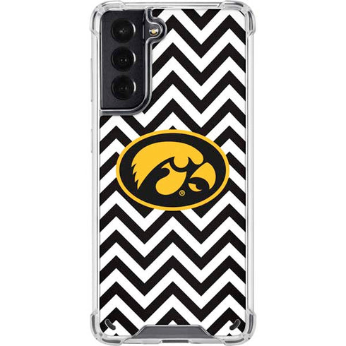 University of Iowa Hawkeyes Chevron Print Galaxy S21 5G Clear Case