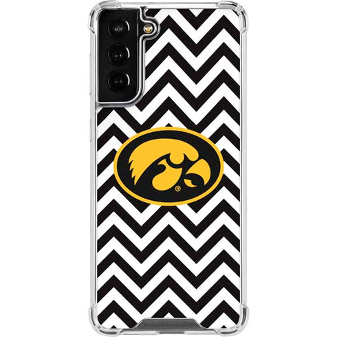 University of Iowa Hawkeyes Chevron Print Galaxy S21 FE Clear Case