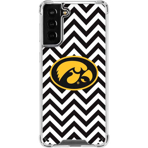 University of Iowa Hawkeyes Chevron Print Galaxy S21 Plus 5G Clear Case