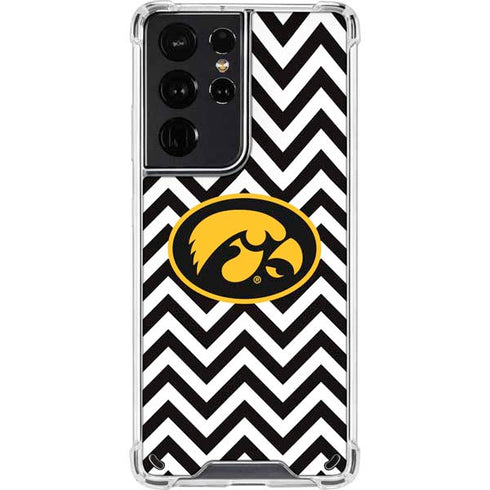 University of Iowa Hawkeyes Chevron Print Galaxy S21 Ultra 5G Clear Case