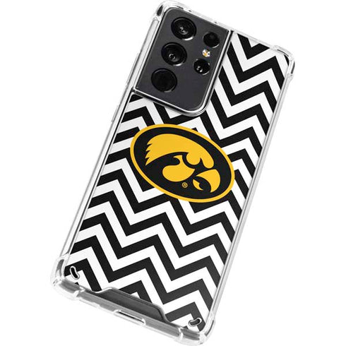 University of Iowa Hawkeyes Chevron Print Galaxy S21 Ultra 5G Clear Case