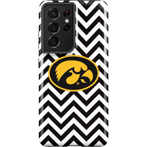 University of Iowa Hawkeyes Chevron Print Galaxy S21 Ultra 5G Pro Case