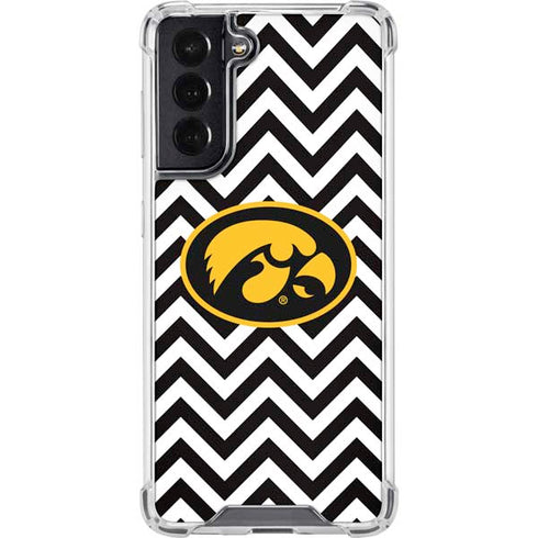 University of Iowa Hawkeyes Chevron Print Galaxy S22 Clear Case