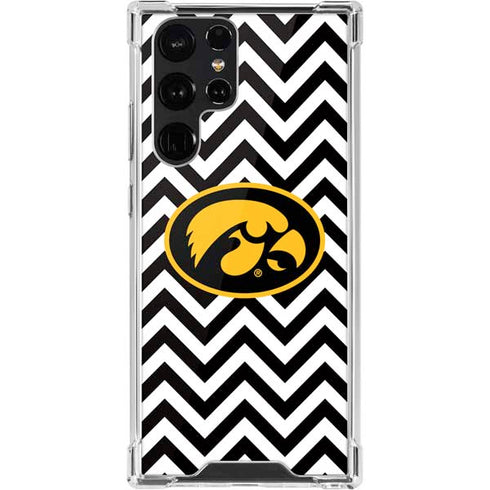 University of Iowa Hawkeyes Chevron Print Galaxy S22 Ultra Clear Case