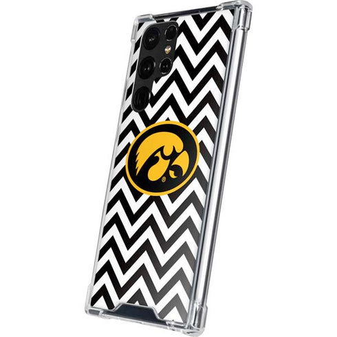 University of Iowa Hawkeyes Chevron Print Galaxy S22 Ultra Clear Case