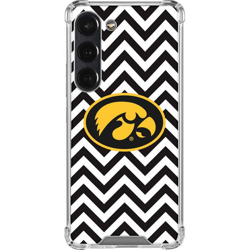 University of Iowa Hawkeyes Chevron Print Galaxy S23 Clear Case