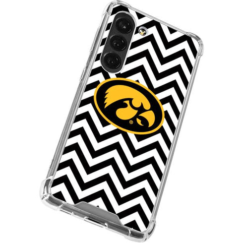 University of Iowa Hawkeyes Chevron Print Galaxy S23 Clear Case