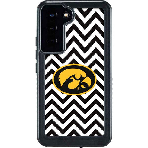 University of Iowa Hawkeyes Chevron Print Galaxy S23 Plus Waterproof Case