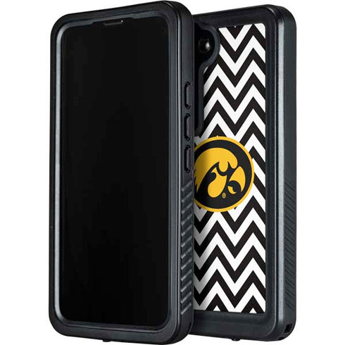 University of Iowa Hawkeyes Chevron Print Galaxy S23 Plus Waterproof Case
