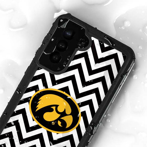 University of Iowa Hawkeyes Chevron Print Galaxy S23 Plus Waterproof Case