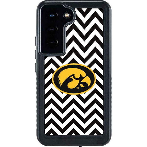 University of Iowa Hawkeyes Chevron Print Galaxy S23 Waterproof Case