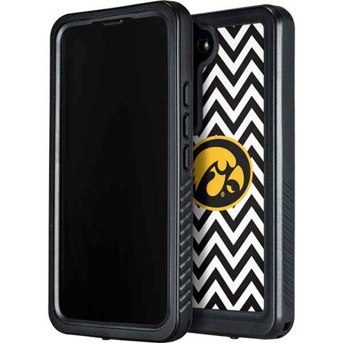 University of Iowa Hawkeyes Chevron Print Galaxy S23 Waterproof Case