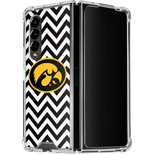 University of Iowa Hawkeyes Chevron Print Galaxy Z Fold4 5G Clear Case