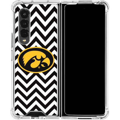 University of Iowa Hawkeyes Chevron Print Galaxy Z Fold4 5G Clear Case