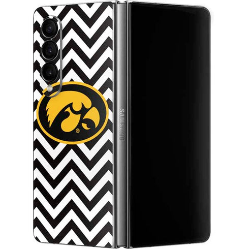 University of Iowa Hawkeyes Chevron Print Galaxy Z Fold4 5G Skin