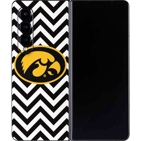 University of Iowa Hawkeyes Chevron Print Galaxy Z Fold4 5G Skin