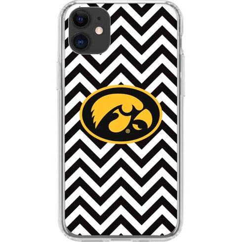 University of Iowa Hawkeyes Chevron Print iPhone 11 Clear Case