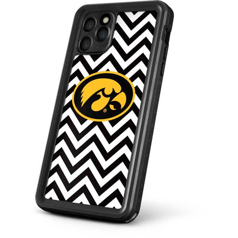 University of Iowa Hawkeyes Chevron Print iPhone 11 Pro Max Waterproof Case