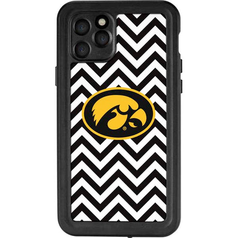 University of Iowa Hawkeyes Chevron Print iPhone 11 Pro Waterproof Case