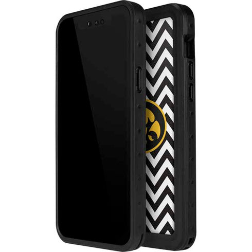 University of Iowa Hawkeyes Chevron Print iPhone 12 Pro Max Waterproof Case