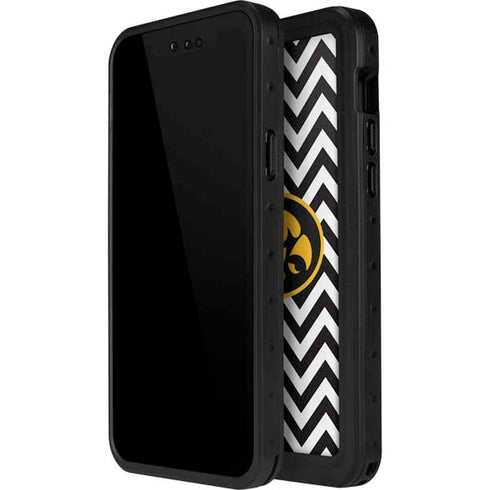 University of Iowa Hawkeyes Chevron Print iPhone 12 Pro Waterproof Case
