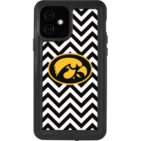 University of Iowa Hawkeyes Chevron Print iPhone 12 Waterproof Case